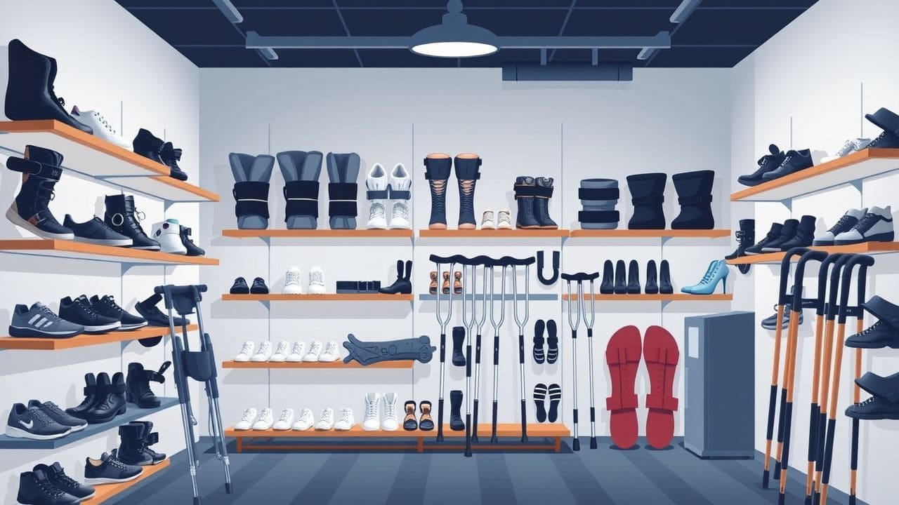 Een winkel in Amstelveen gespecialiseerd in orthopedische producten zoals braces en krukken.