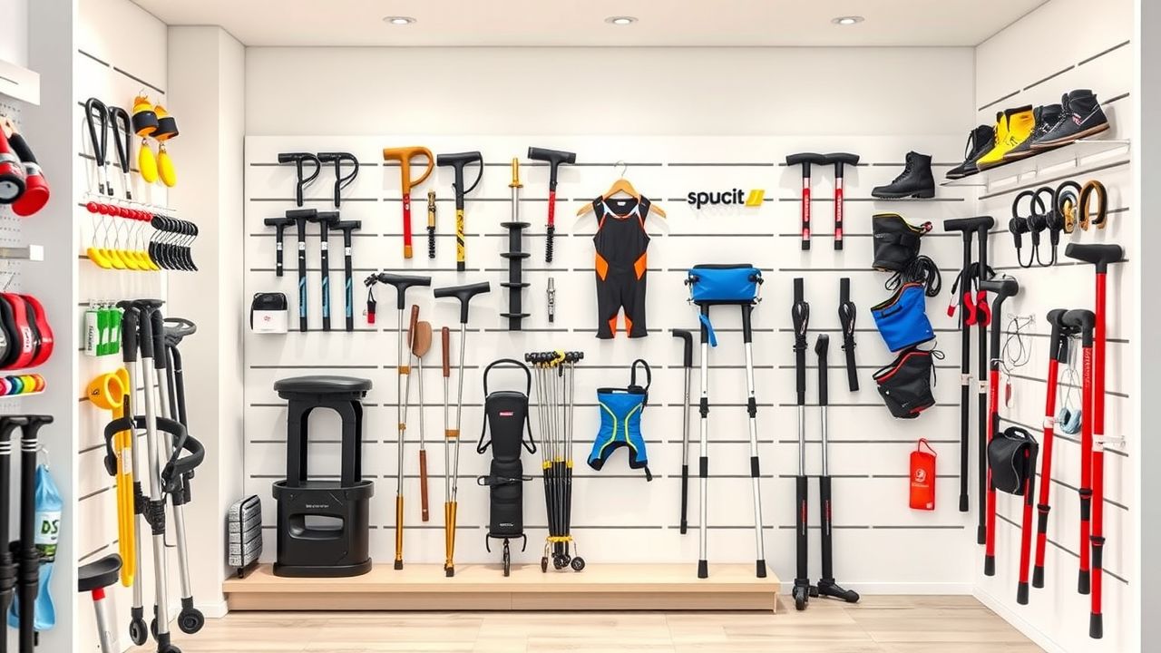 Een goed georganiseerde display van orthopedische ondersteuning in een winkel in Geldrop.