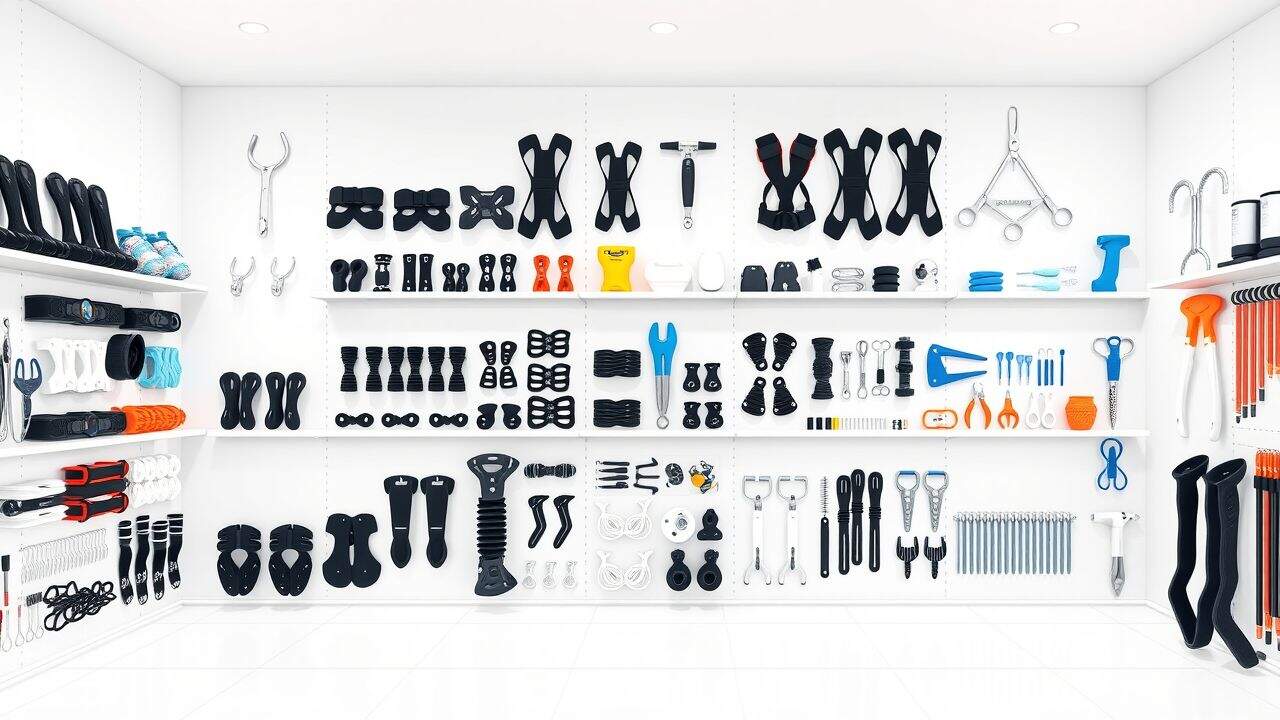 Een goed georganiseerde orthopedische winkel met een breed assortiment aan producten.