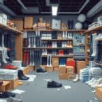 Een rommelige orthopedische winkel met diverse hulpmiddelen in Rotterdam.