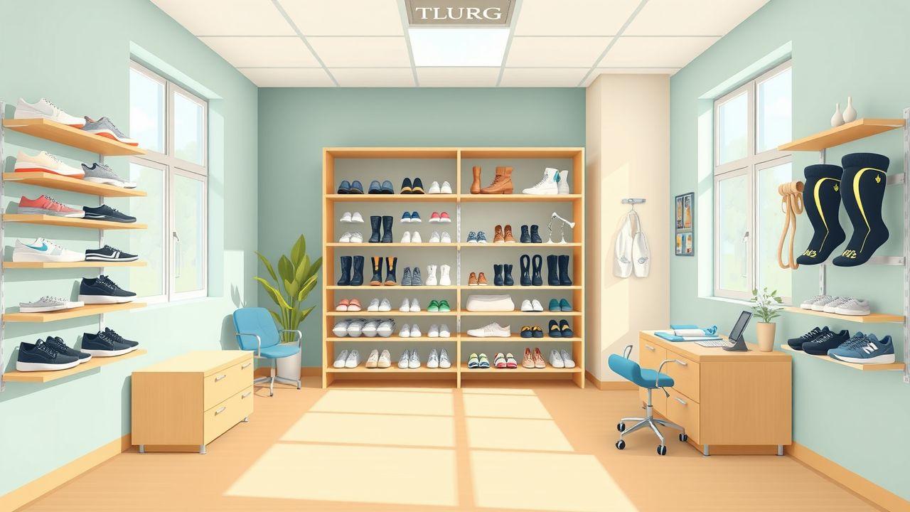 Een uitnodigende orthopedische kliniek met aangepaste medische hulpmiddelen. Een uitnodigende orthopedische kliniek met aangepaste medische hulpmiddelen.